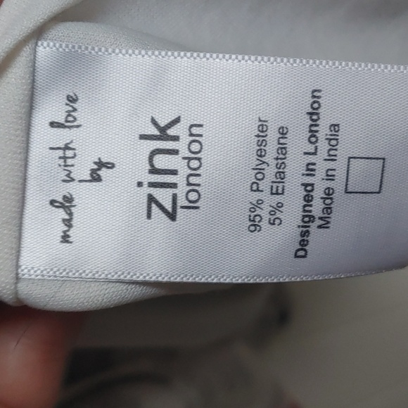 ZINK London size S (Off) White red purple pink floral dress short sleeves - Picture 14 of 15